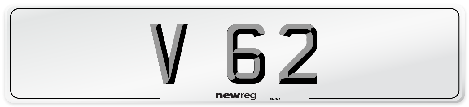 V 62 Number Plate from New Reg